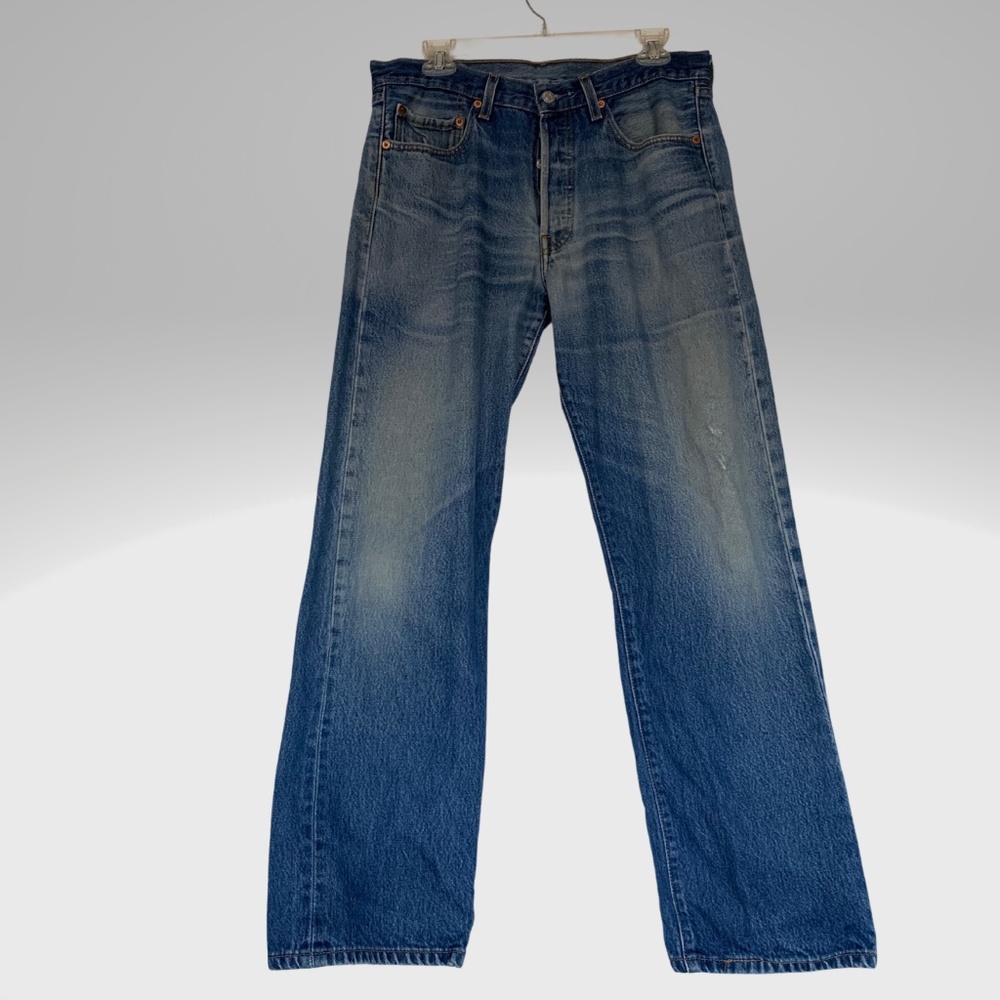 Levis 501Button Fly Red Label 100% Cotton Jeans Men Sz 34 x 34